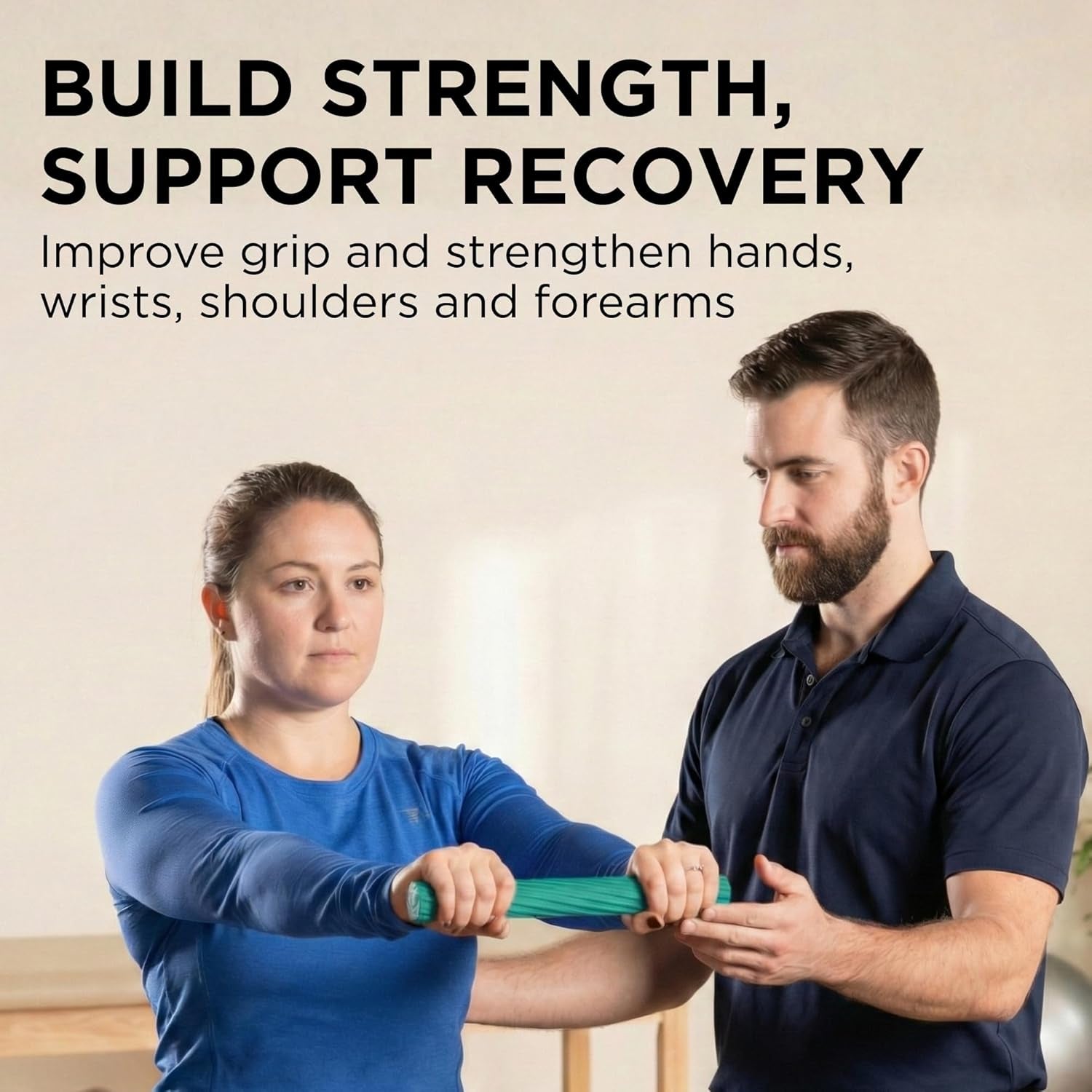 Flexbar Resistance Bar, Medium, Green Flex Therapy Bar for Physical Therapy, Wrist & Forearm Exercise Equipment, Non Slip Grip, Compact Design