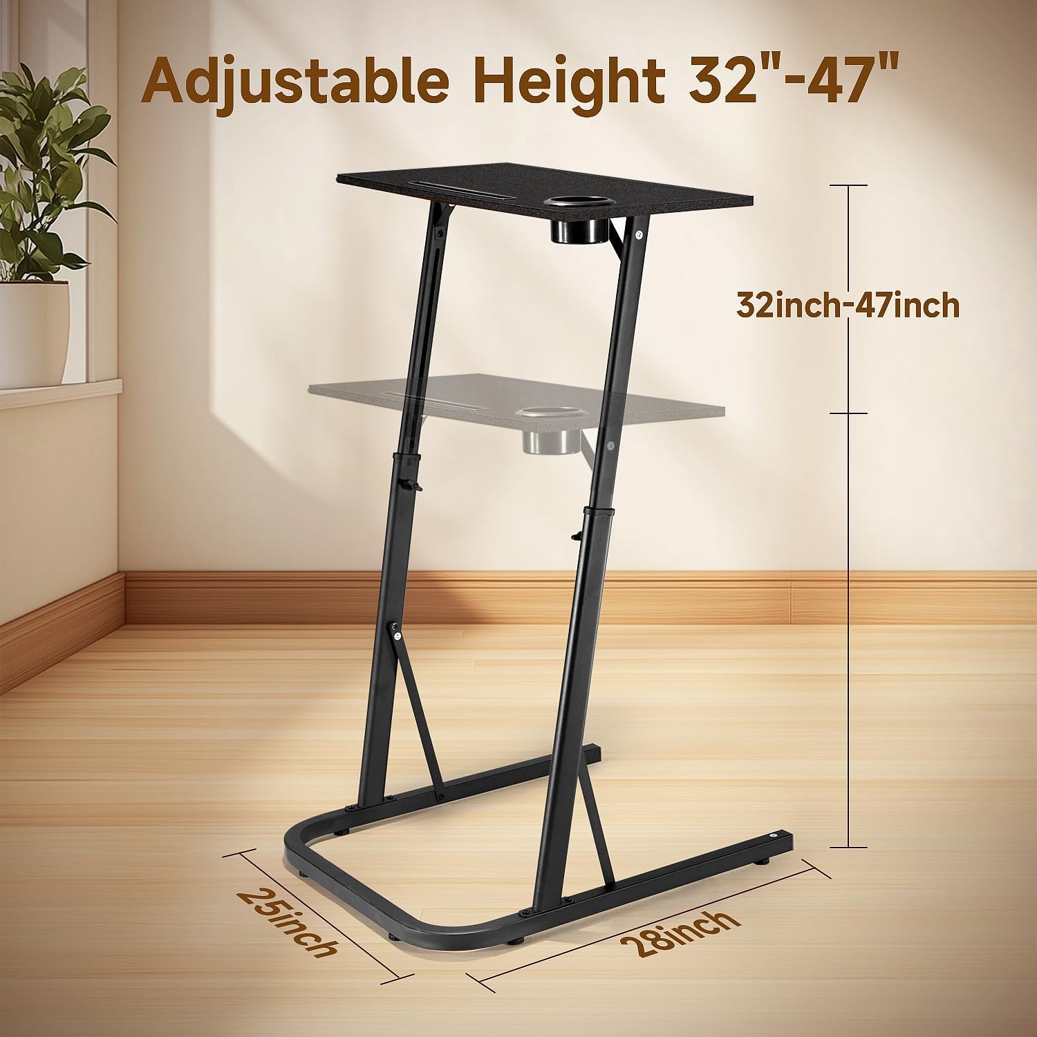 Adjustable Standing Desk for Walking Pad Treadmill, Desk for Bike/Cycling, Stand Table for Treadmill Walking Pad, Bike/Walking Pad/Treadmill Trainer Desk Stand, Attachment, Bar for Walking Pad