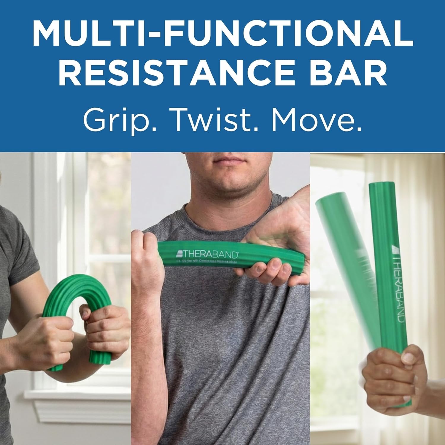 Flexbar Resistance Bar, Medium, Green Flex Therapy Bar for Physical Therapy, Wrist & Forearm Exercise Equipment, Non Slip Grip, Compact Design