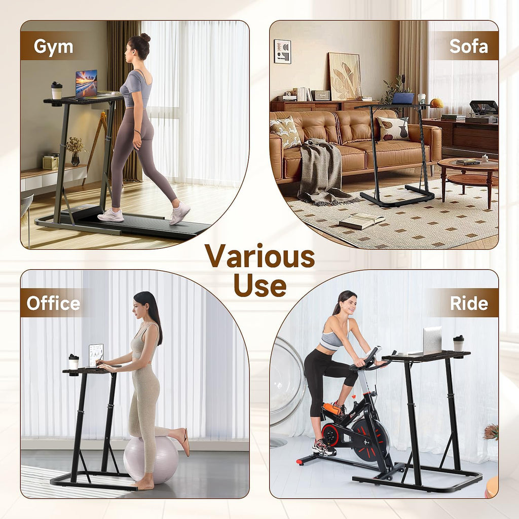Adjustable Standing Desk for Walking Pad Treadmill, Desk for Bike/Cycling, Stand Table for Treadmill Walking Pad, Bike/Walking Pad/Treadmill Trainer Desk Stand, Attachment, Bar for Walking Pad