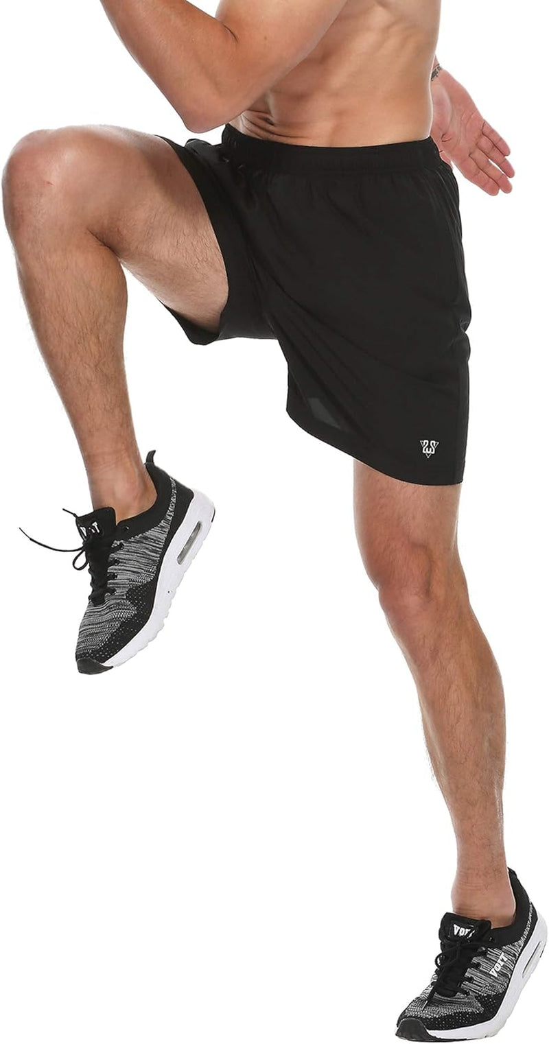 Men'S Running Workout Shorts Summer Quick Dry Lightweight Athletic Sports Training Shorts with Zipper Pocket