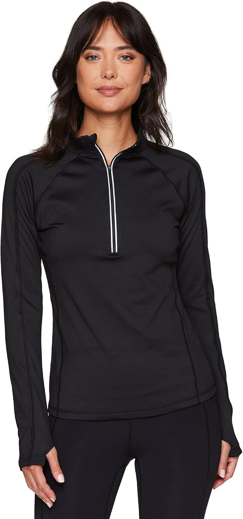 Active Women'S Lightweight Mock Neck Fleece Lined Zip up Pullover Athletic Running Shirt